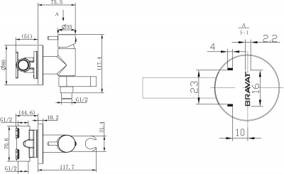 Гигиенический комплект Eler D9137CP-RUS Bravat фото в интернет-магазине Русалия
