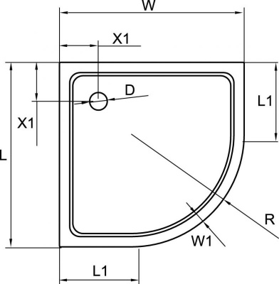 Душевой поддон 85х85 TRAY-A-R-85-550-15-W Cezares фото в интернет-магазине Русалия