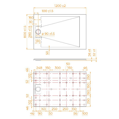 Душевой поддон прямоугольный RGW TUS-W Белый 80x120, стеклокомпозит фото в интернет-магазине Русалия