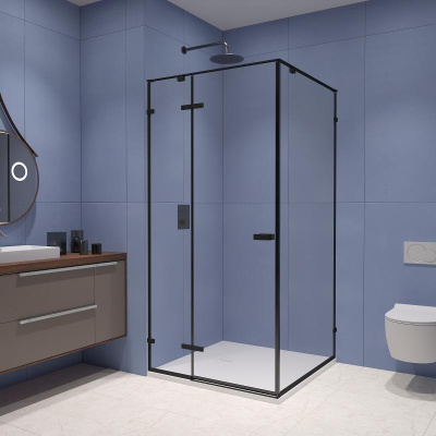 Душевой уголок RGW SV-030B 1000x1000, профиль черный, стекло прозрачное фото в интернет-магазине Русалия