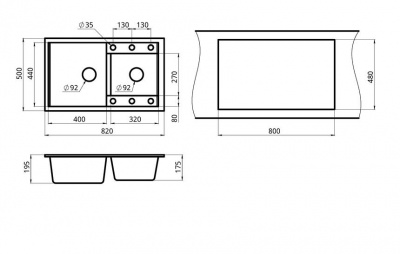 Кухонная мойка GRANULA (8201, ПЕСОК) фото в интернет-магазине Русалия