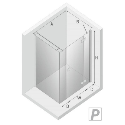 Душевое ограждение NEW TRENDY REFLEXA PLUS R 150x80x200 EXK-5089 (хром) фото в интернет-магазине Русалия