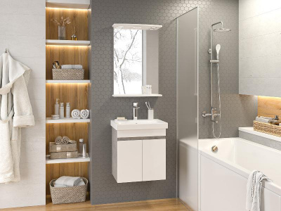 Тумба Ронда 50 подвесная с раковиной Cersanit Moduo Slim 50 Misty фото в интернет-магазине Русалия