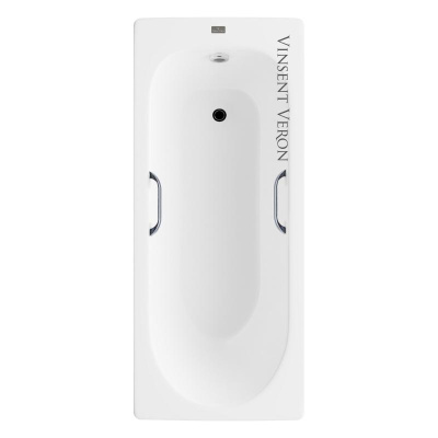 Ванна чугунная Vinsent Veron Soissons 170x70x42 с квадратными хромированнами ручками VCN1707042H/VH0012CH фото в интернет-магазине Русалия