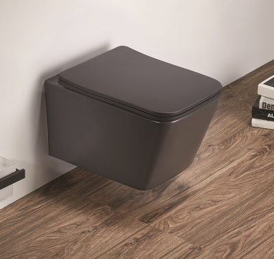 Унитаз подвесной с сиденьем микролифт 5170MDH темно-серый матовый CeramaLux фото в интернет-магазине Русалия