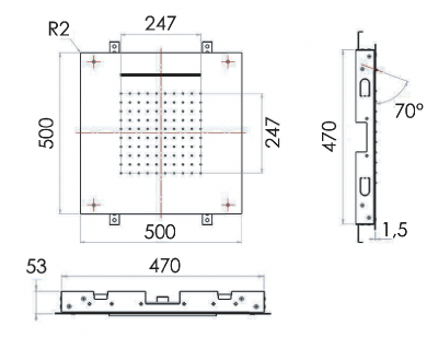 Верхний душ потолочный 50 см Remer 357SFS50C фото в интернет-магазине Русалия