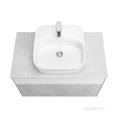 Тумба под раковину AQUATON Марбл 80 слэйт, белый матовый 1A276201MH4C0 фото в интернет-магазине Русалия