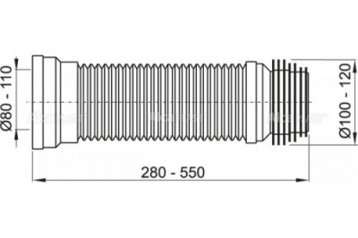 Фановая гофрированная труба для унитаза A97 AlcaPlast фото в интернет-магазине Русалия
