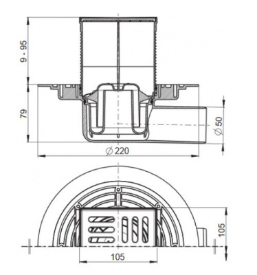 Трап с решеткой APV101 Alcaplast фото в интернет-магазине Русалия