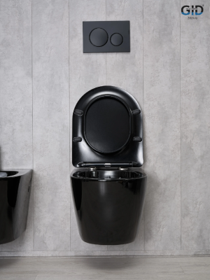 Унитаз подвесной Gid Tr2198-18 62204Y черная глянцевая 49x36x35.5 фото в интернет-магазине Русалия