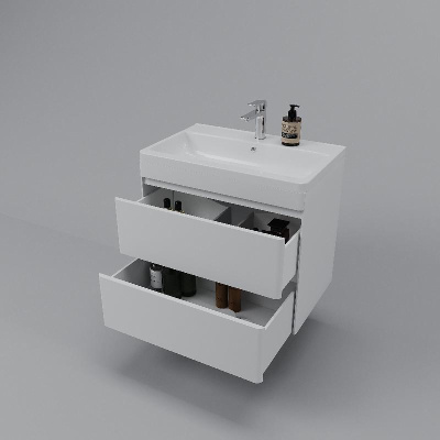 Тумба подвесная "Атлантика 70", Люкс антискрейч, PLUS + Умывальник Атлантик 70 фото в интернет-магазине Русалия