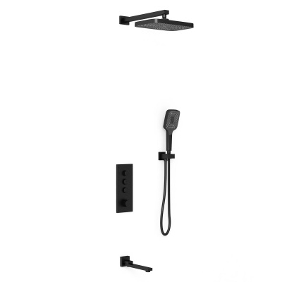 Душевой комплект VSFW-433T1MB встраиваемый, термостатический, 3 режима, черный Vincea фото в интернет-магазине Русалия