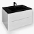 Тумба подвесная 80см белая глянцевая BOND Cube T01800-S05B с чёрной раковиной S05-808 фото в интернет-магазине Русалия