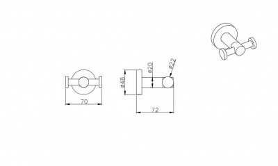 Крючок двойной AQUATEK, матовый черный AQ4002MB ВЕГА фото в интернет-магазине Русалия