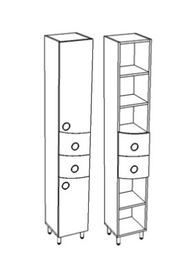 Шкаф-пенал "Ультра Флора 30" Corozo фото в интернет-магазине Русалия