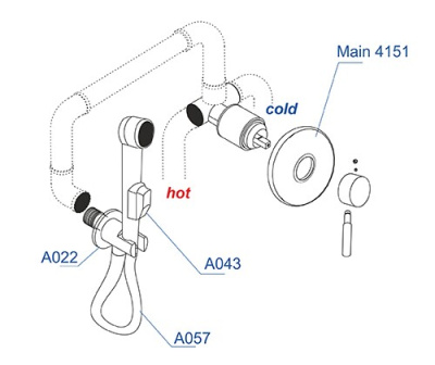 A04157 Встраиваемый комплект для биде  со шлангом 120 см Wasserkraft фото в интернет-магазине Русалия