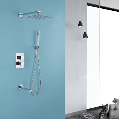 Душевая система ABBER Daheim AF8250 скрытого монтажа с изливом, термостат, хром фото в интернет-магазине Русалия