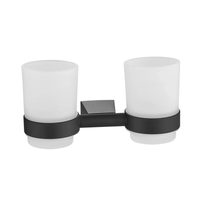 Стакан для ванной комнаты двойной Shevanik SG5722H, черный фото в интернет-магазине Русалия