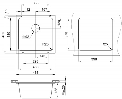 Кухонная мойка GRANULA (3801, АРКТИК) фото в интернет-магазине Русалия