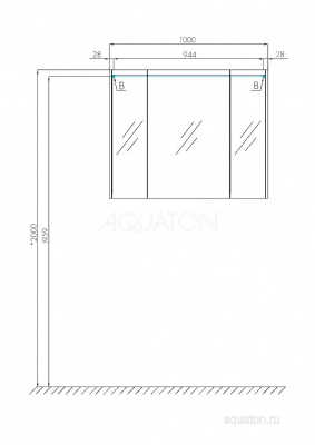 Зеркальный шкаф AQUATON Нортон 100 белый 1A249302NT010 фото в интернет-магазине Русалия