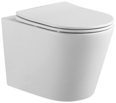 Унитаз подвесной безободковый Вега AQ1904-00 с сиденьем микролифт Aquatek фото в интернет-магазине Русалия