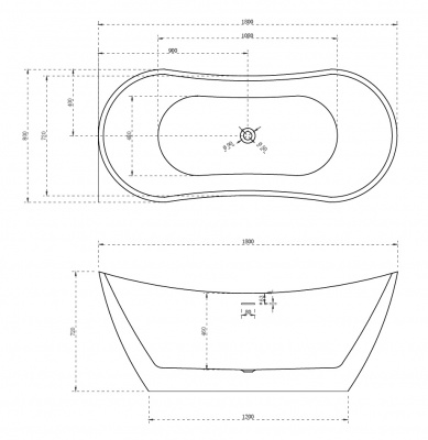 Акриловая ванна ABBER AB9322 180х80х72 см фото в интернет-магазине Русалия