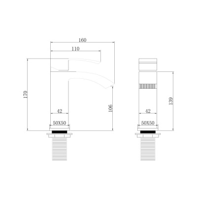 Смеситель ABBER Wasserfall AF8610B для раковины, черный матовый фото в интернет-магазине Русалия