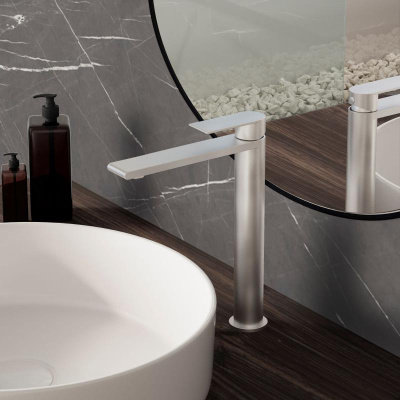 Смеситель для раковины Vogue (SS) VBF-2VS2BN однорычажный, сатин Vincea фото в интернет-магазине Русалия