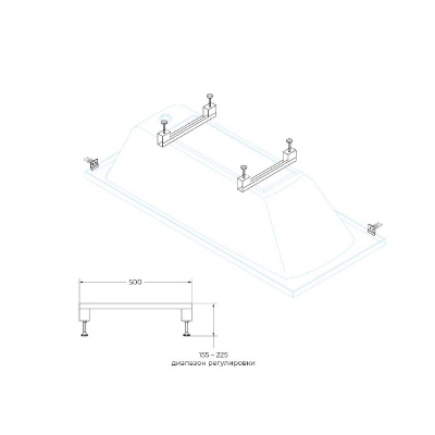 Универсальный комплект ног для прямоугольных акриловых ванн CEZARES LEG-KIT-150 фото в интернет-магазине Русалия