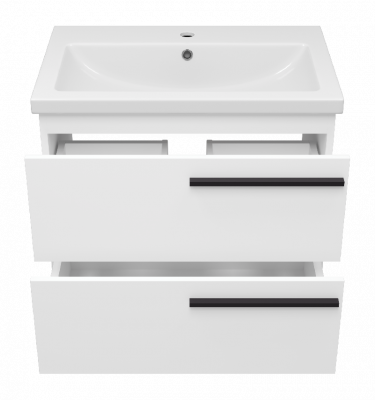 Тумба Ненси 70 подвесная (белая) с раковиной Cersanit Como 70 Misty фото в интернет-магазине Русалия