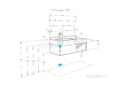 Тумба под раковину AQUATON Сакура 100 ольха наварра, белый глянец 1A234901SKW80 фото в интернет-магазине Русалия