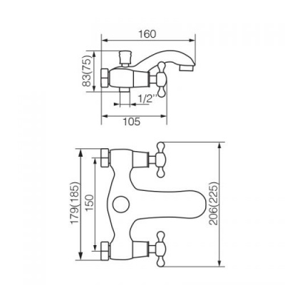 Смеситель для ванны Agatha Chromo VR.AGT-3702.CR Veragio фото в интернет-магазине Русалия