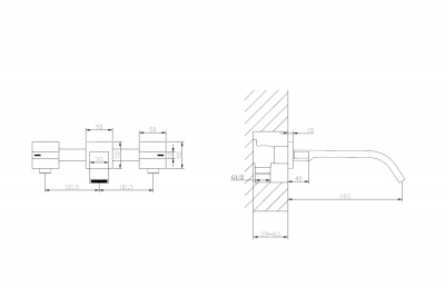 Смеситель ABBER Wasserfall AF8612B для раковины скрытого монтажа, черный матовый фото в интернет-магазине Русалия