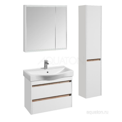 Тумба под раковину AQUATON Нортон 80 белая 1A248901NT010 фото в интернет-магазине Русалия