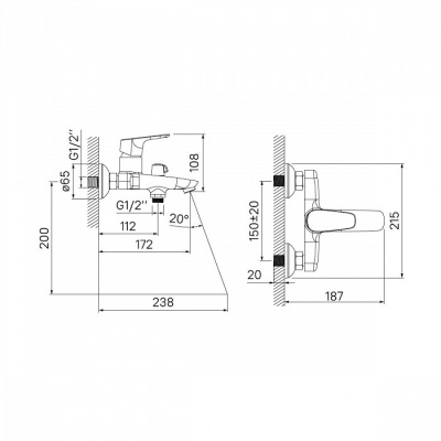 Смеситель для ванны IDDIS Zodiac с керамическим дивертором (ZODSB02i02) фото в интернет-магазине Русалия