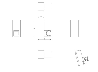Настенный держатель WONZON & WOGHAND, Хром (WW-994201-CR) фото в интернет-магазине Русалия