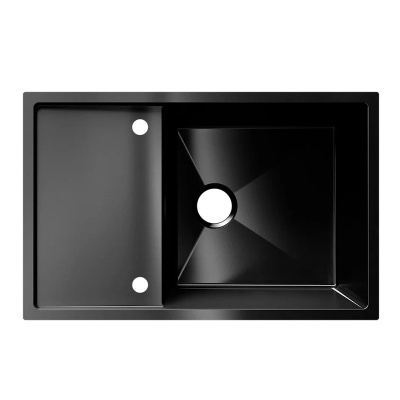 Кухонная мойка Ulgran Steel 780x500, вороненая сталь фото в интернет-магазине Русалия