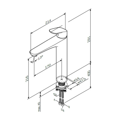 F8092000 Like, смеситель д/умывальника излив 170 мм, хром, шт. фото в интернет-магазине Русалия