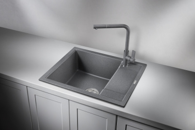 Кухонная мойка GRANULA (6002, ГРАФИТ) фото в интернет-магазине Русалия