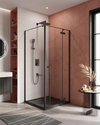 Душевой уголок Cezares LINER-A-1-90-C-NERO-R фото в интернет-магазине Русалия