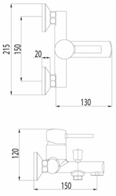 Смеситель для ванны Giamina VR.GMN-5401.CR Veragio фото в интернет-магазине Русалия