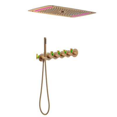 Душевая система встроенная с термостатом Timo Saona розовое золото (SX-2319/19SM) фото в интернет-магазине Русалия