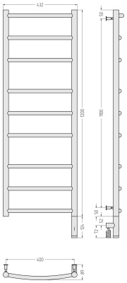 Электрический полотенцесушитель Галант 3.0 120х40 правый 31-5801-1240 Сунержа фото в интернет-магазине Русалия