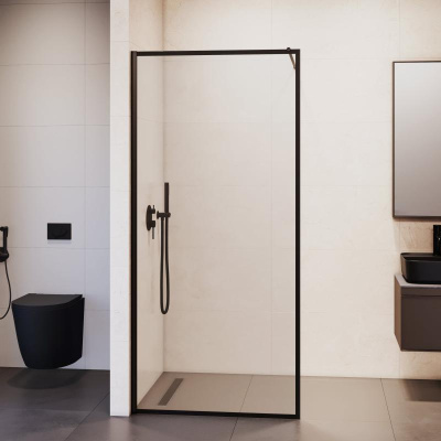 Душевая перегородка RGW WA-012B 1200, стекло с рисунком (шелкография), профиль черный фото в интернет-магазине Русалия