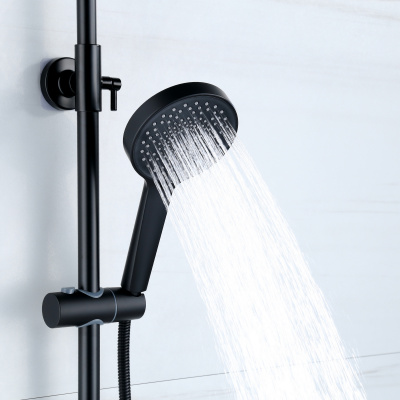 BOND B01-8188 Душевая система черная с тропическим душем и смесителем без излива фото в интернет-магазине Русалия