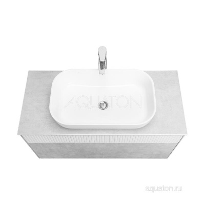 Тумба под раковину AQUATON Марбл 100 слэйт, белый матовый 1A276301MH4C0 фото в интернет-магазине Русалия
