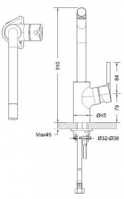 Смеситель для кухни Palace F7172217CP-1 Bravat фото в интернет-магазине Русалия