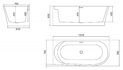 Акриловая ванна BELBAGNO BB410-1500-780-L фото в интернет-магазине Русалия