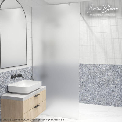 Iberica Blanca Mod.602 Walk In Душевая перегородка неподвижная. Матовое / Хром. 120х200 см IB602.MC.200.120 фото в интернет-магазине Русалия