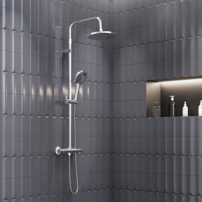 977800000 Jupiter душевая система с душевым ТМС смесителем, хром фото в интернет-магазине Русалия